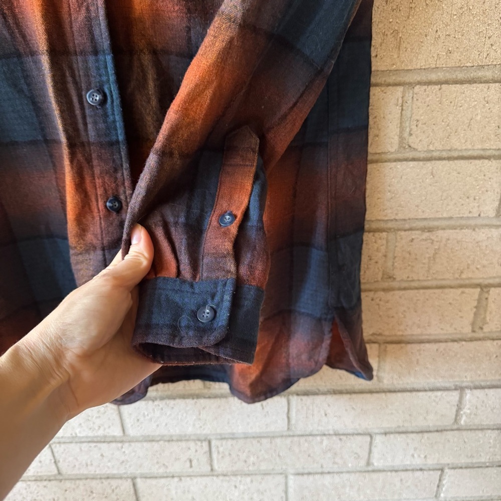 Pendleton Navy Orange Plaid Wool Button Down Boar… - image 3